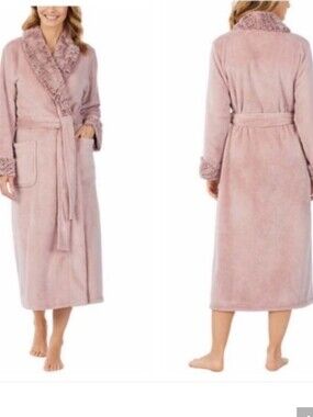 NWT Carole Hochman Women's Silky Soft Shawl Collar Wrap Style Plush Robe Large